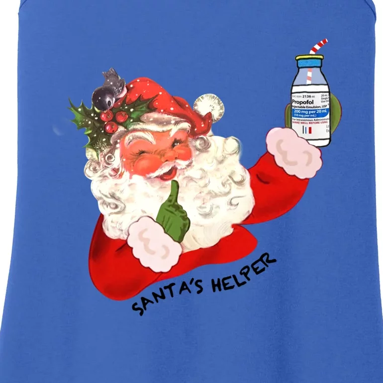 SantaS Helper Xmas Icu Nurse Crna Propofol Pharmacy Tech Great Gift Ladies Essential Tank