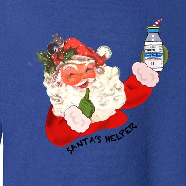 SantaS Helper Xmas Icu Nurse Crna Propofol Pharmacy Tech Great Gift Toddler Sweatshirt