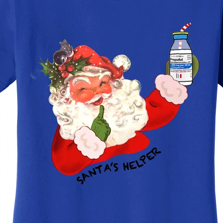 SantaS Helper Xmas Icu Nurse Crna Propofol Pharmacy Tech Great Gift Women's T-Shirt