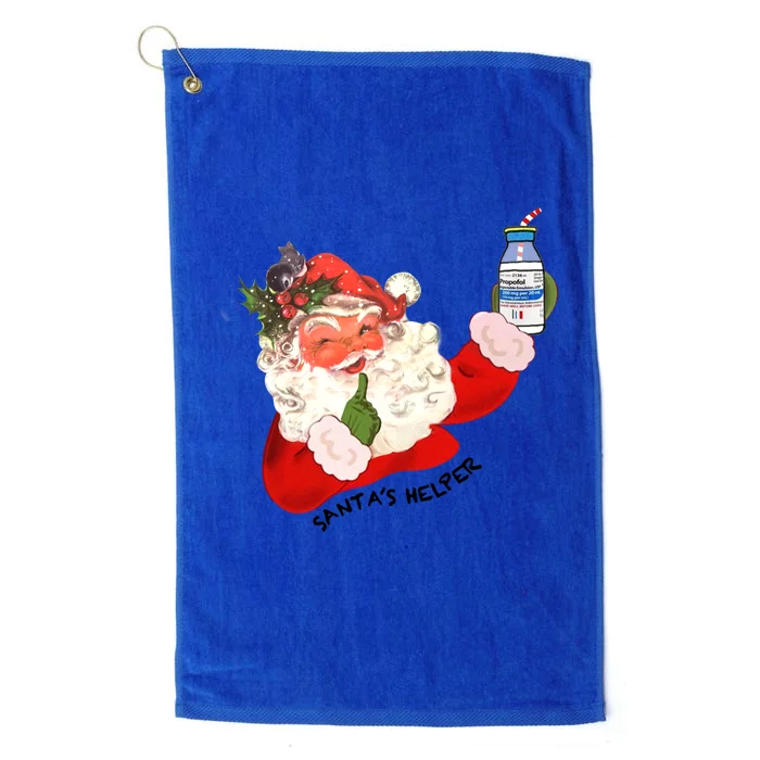 SantaS Helper Xmas Icu Nurse Crna Propofol Pharmacy Tech Great Gift Platinum Collection Golf Towel