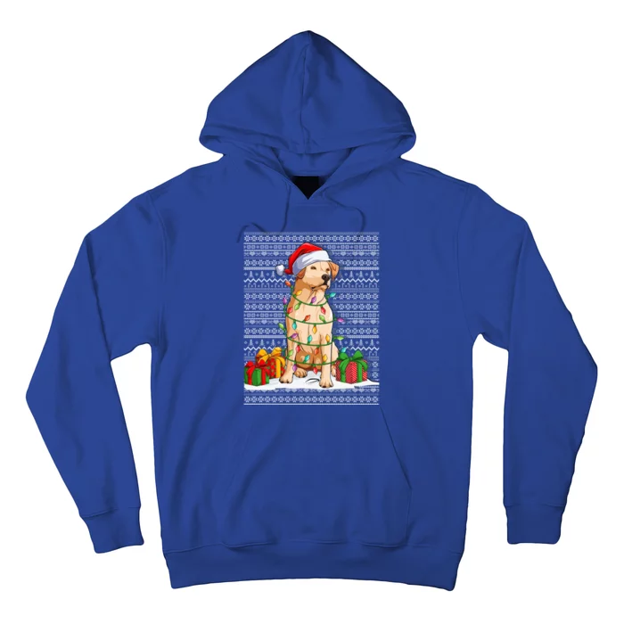 Santa Hat Xmas Yellow Labrador Retriever Ugly Christmas Gift Hoodie