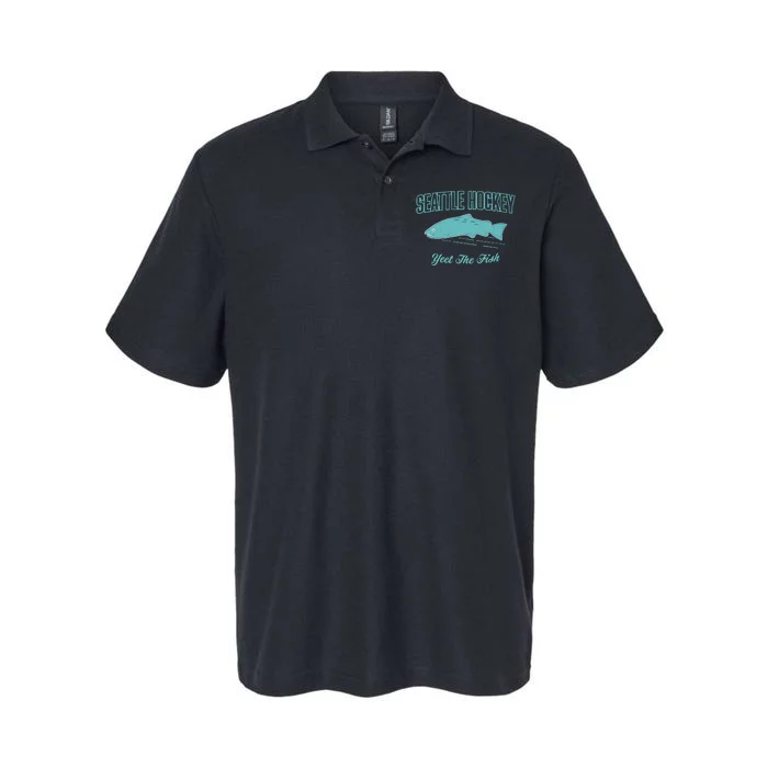 Seattle Hockey Yeet The Fish Softstyle Adult Sport Polo