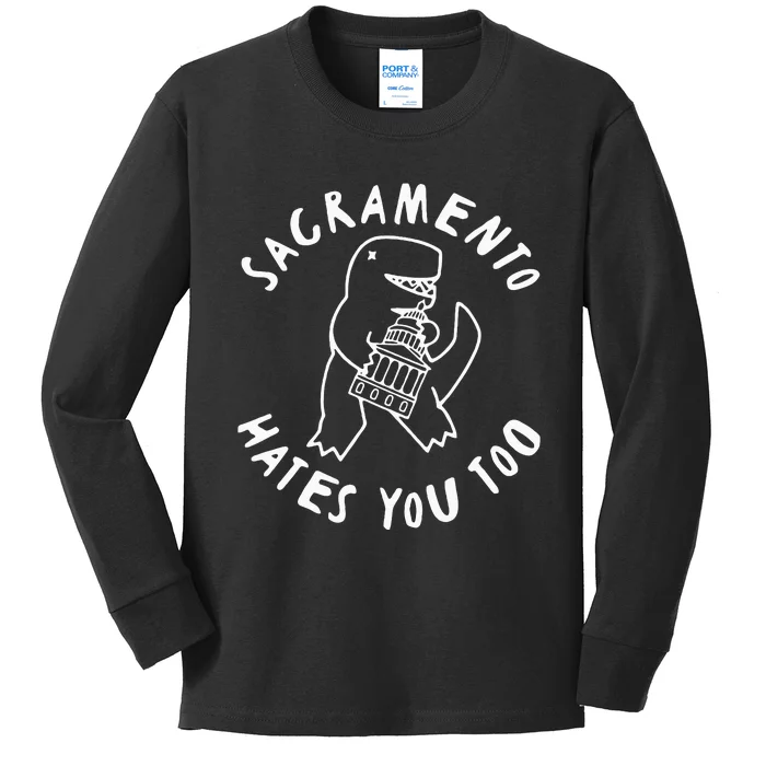 Sacramento Hates You Too Kids Long Sleeve Shirt