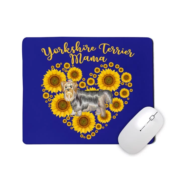 Sunflower Heart Yorkshire Terrier Mama Funny Mothers Day Gift Mousepad