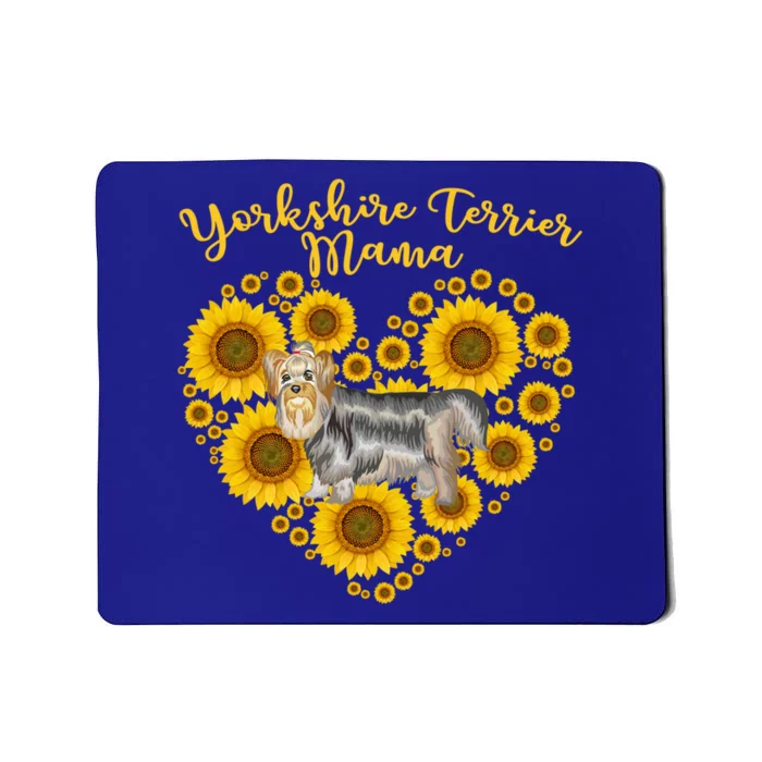 Sunflower Heart Yorkshire Terrier Mama Funny Mothers Day Gift Mousepad