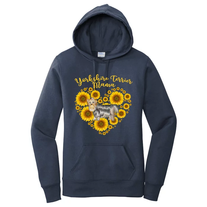 Sunflower Heart Yorkshire Terrier Mama Funny Mothers Day Gift Women's Pullover Hoodie