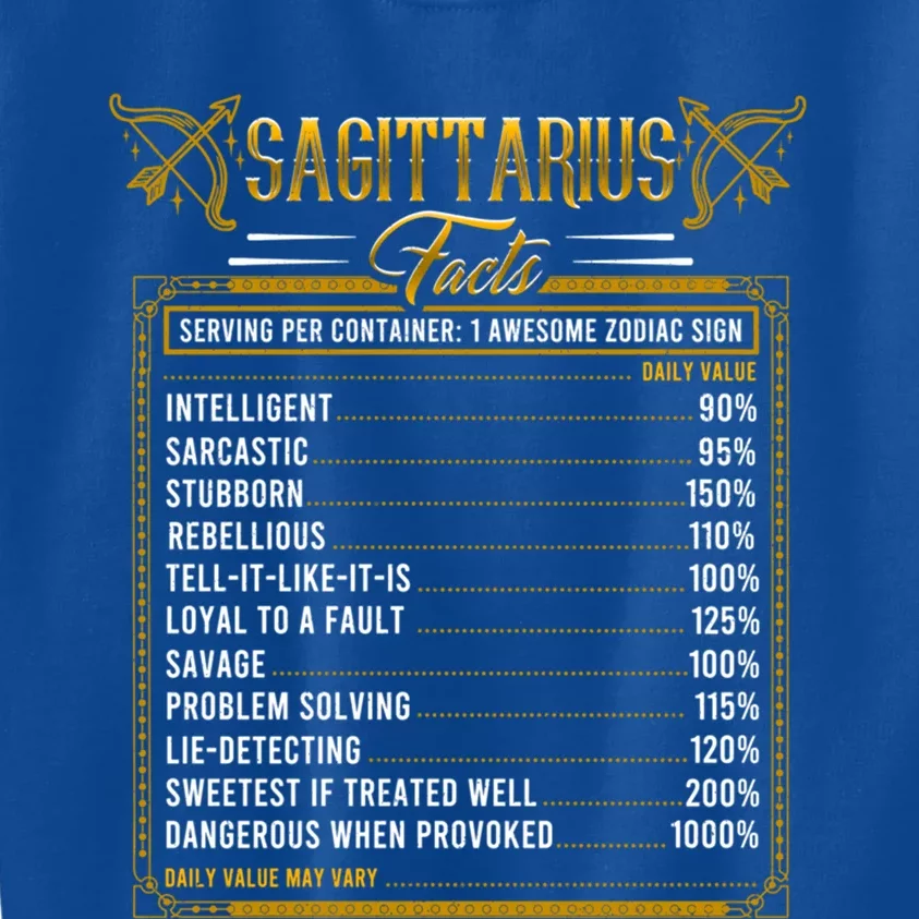 Sagittarius Horoscope Zodiac Facts Traits Rules Astrological Gift Kids Sweatshirt