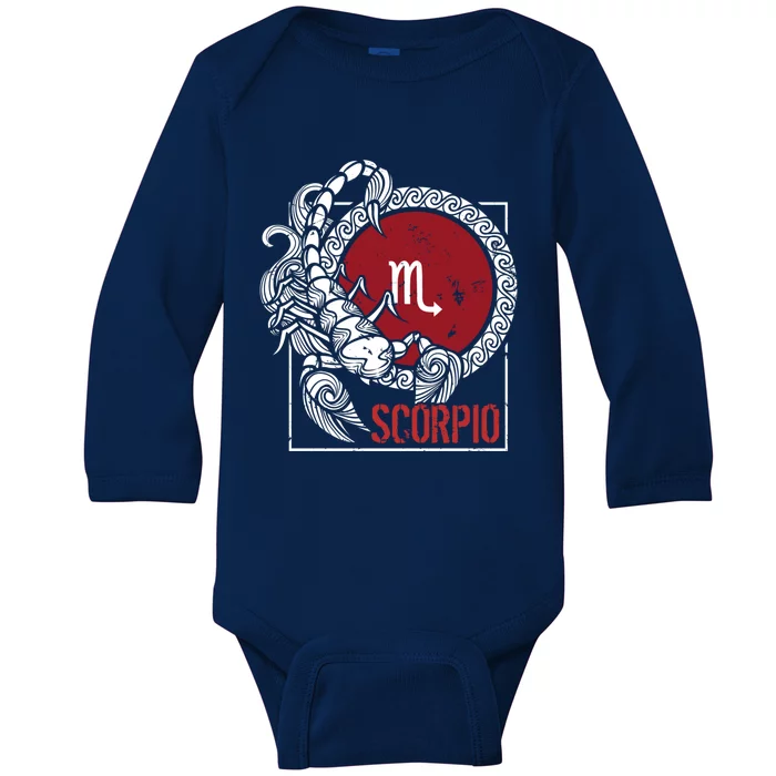 Scorpion Horoscope Zodiac Sign Born October November Gift Baby Long Sleeve Bodysuit