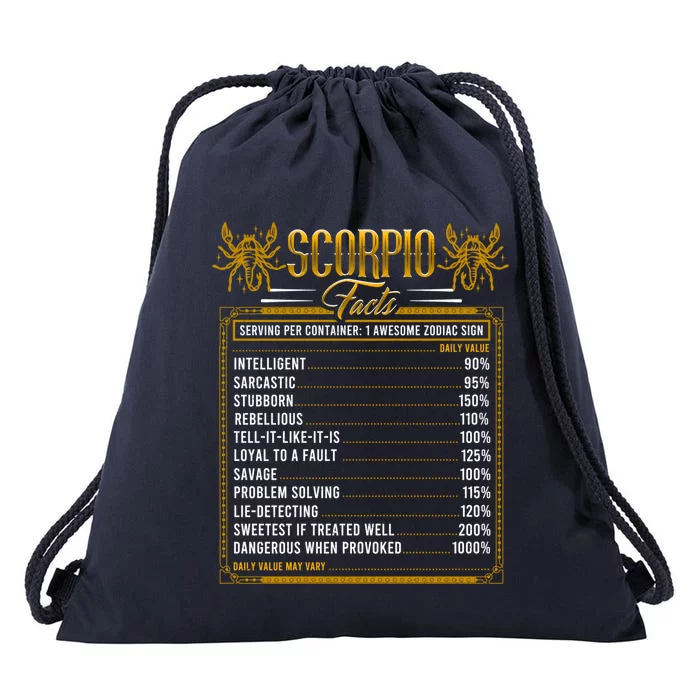 Scorpio Horoscope Zodiac Facts Traits Rules Astrological Meaningful Gift Drawstring Bag