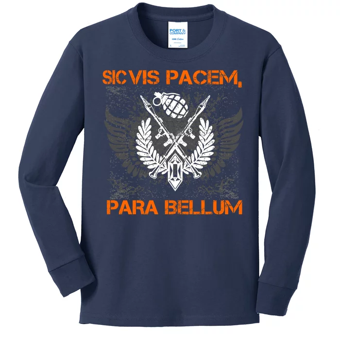 Si Vis Pacem Para Bellum Peace War Kids Long Sleeve Shirt