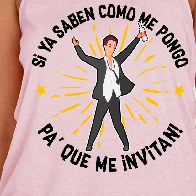 Si Ya Saben Como Me Pongo Man Women's Knotted Racerback Tank