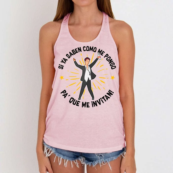 Si Ya Saben Como Me Pongo Man Women's Knotted Racerback Tank