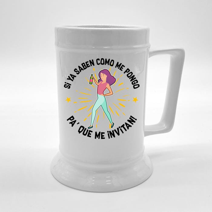 Si Ya Saben Como Me Pongo Woman Front & Back Beer Stein