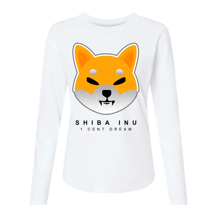 Shiba Inu 1 Cent Dream Crypto Trading Womens Cotton Relaxed Long Sleeve T-Shirt