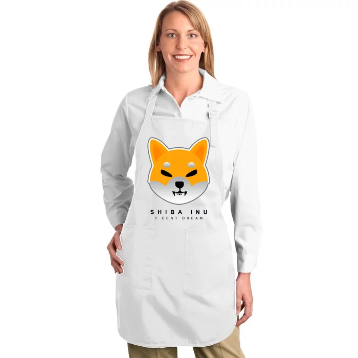 Shiba Inu 1 Cent Dream Crypto Trading Full-Length Apron With Pocket