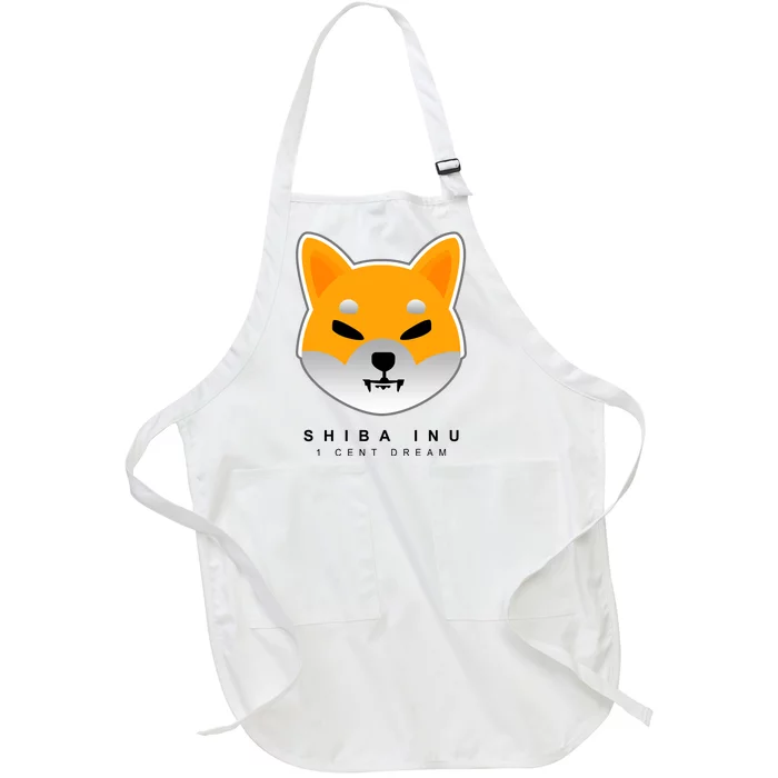 Shiba Inu 1 Cent Dream Crypto Trading Full-Length Apron With Pocket