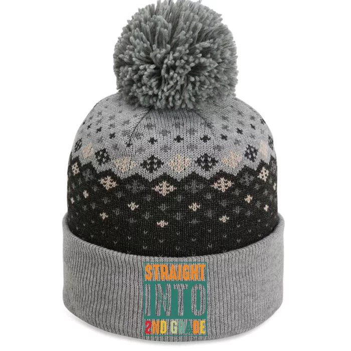 Straight Into 2Nd Grade Retro Vintage Team Second Grade Gift The Baniff Cuffed Pom Beanie