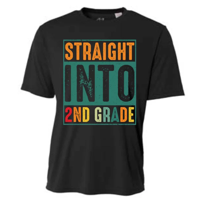 Straight Into 2Nd Grade Retro Vintage Team Second Grade Gift Cooling Performance Crew T-Shirt