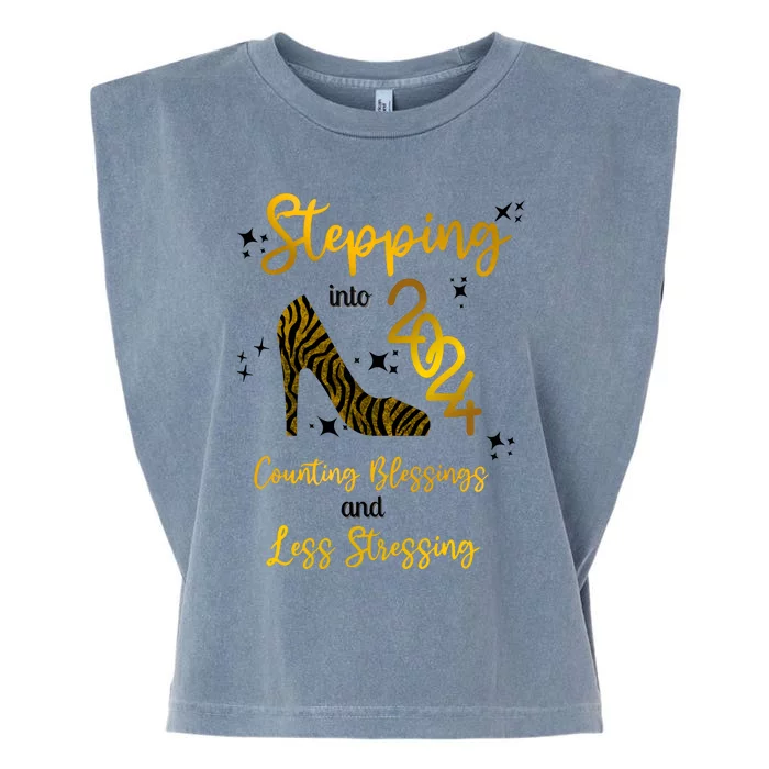 Stepping Into 2024 Counting Blessings And Less Stressing Garment-Dyed Women's Muscle Tee