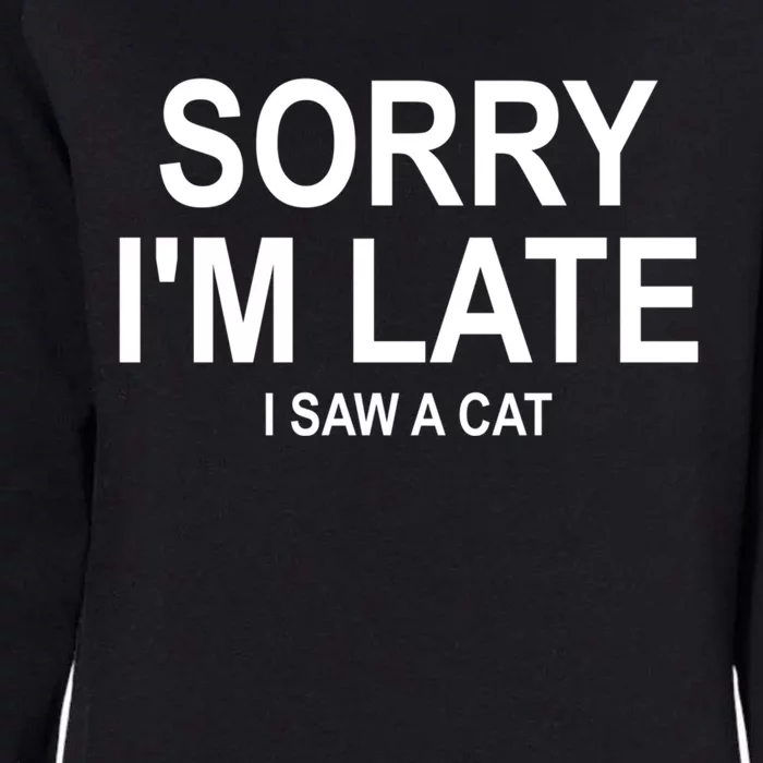 Sorry I Am Late I Saw A Cat Gift Womens California Wash Sweatshirt