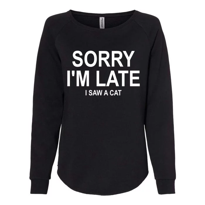 Sorry I Am Late I Saw A Cat Gift Womens California Wash Sweatshirt