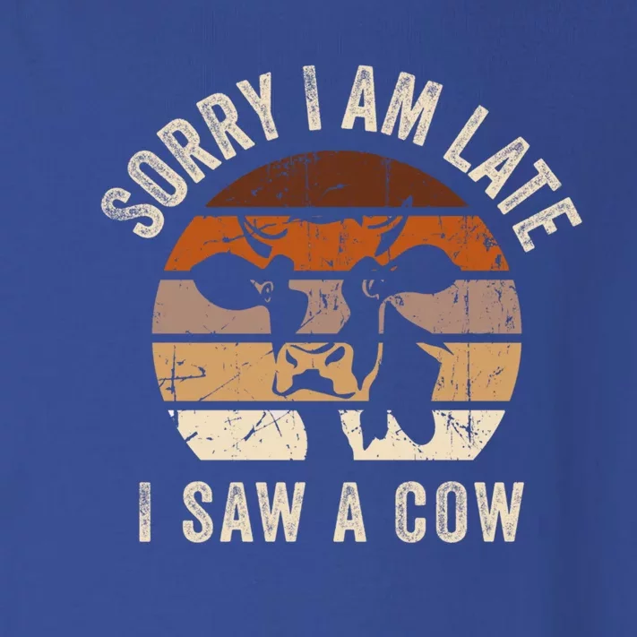 Sorry I Am Late I Saw A Cowcute Gift Funny Cow Lover Farmer Print Gift Toddler Long Sleeve Shirt