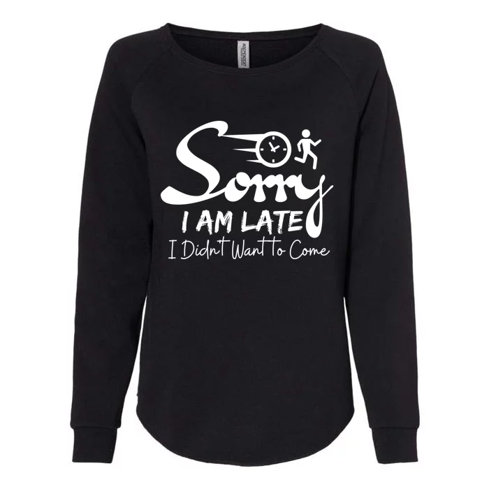 Sorry I Am Late I Didn't Want To Come Sarcastic Design Tee Great Gift Womens California Wash Sweatshirt