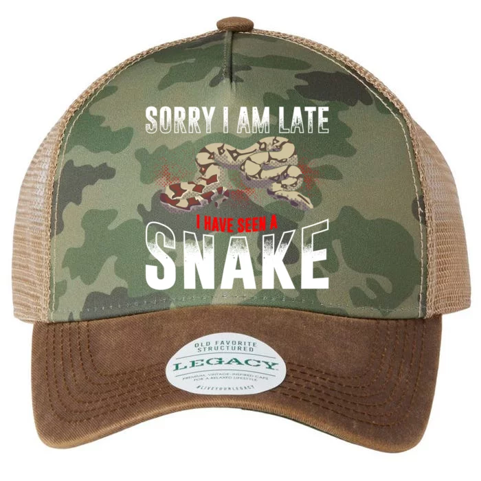 Sorry I Am Late I Have Seen A Snake Gift Legacy Tie Dye Trucker Hat