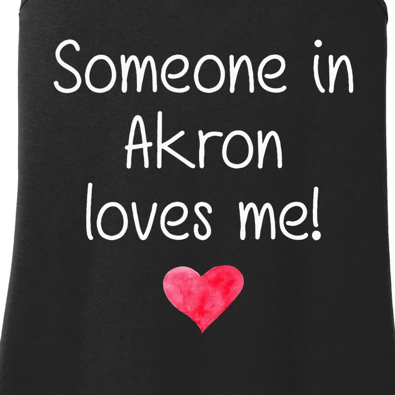 Someone In AKRON OH OHIO Loves Me City Home Roots Gift Ladies Essential Tank