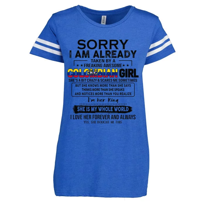 Sorry IM Already Taken By A Freaking Awesome Colombian Enza Ladies Jersey Football T-Shirt