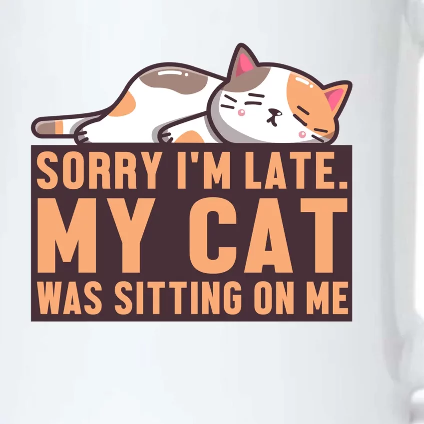 Sorry I Am Late My Cat Was Sitting On Me Animal Pet Pussycat Gift Black Color Changing Mug