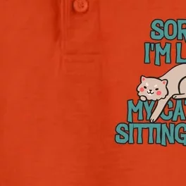 Sorry I Am Late My Cat Was Sitting On Me Cat Lover Designs Gift Dry Zone Grid Performance Polo