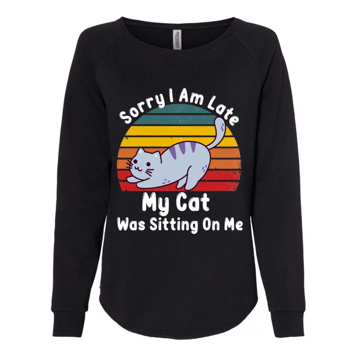 Sorry I Am Late My Cat Was Sitting On Me Gift Womens California Wash Sweatshirt