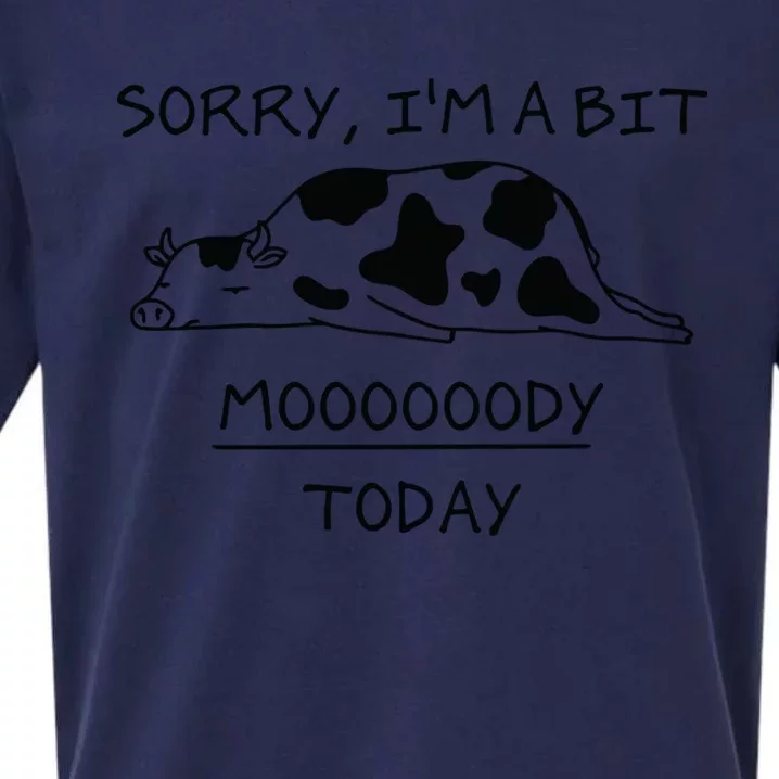 Sorry, I'm a bit Moody Today Cute moody Cow Sueded Cloud Jersey T-Shirt