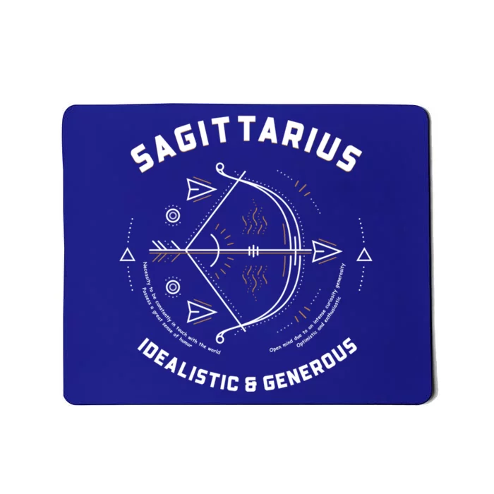 Sagittarius Idealistic And Generous Horoscope Funny Sign Gift Mousepad