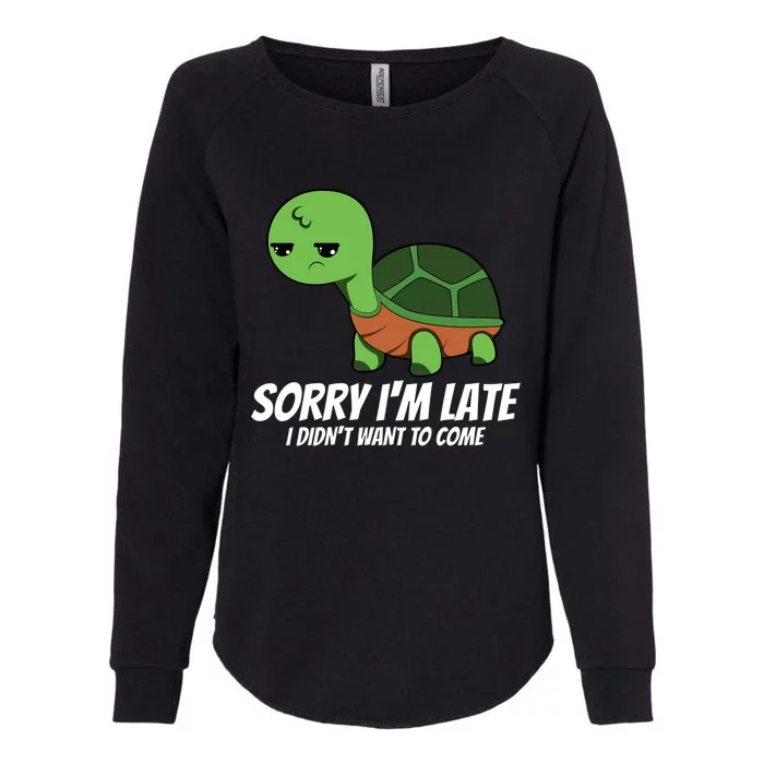 Sorry I Am Late Verlag Turtle I'm Too Late Gift Womens California Wash Sweatshirt