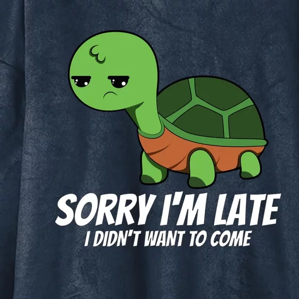 Sorry I Am Late Verlag Turtle I'm Too Late Gift Hooded Wearable Blanket