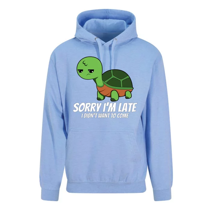 Sorry I Am Late Verlag Turtle I'm Too Late Gift Unisex Surf Hoodie