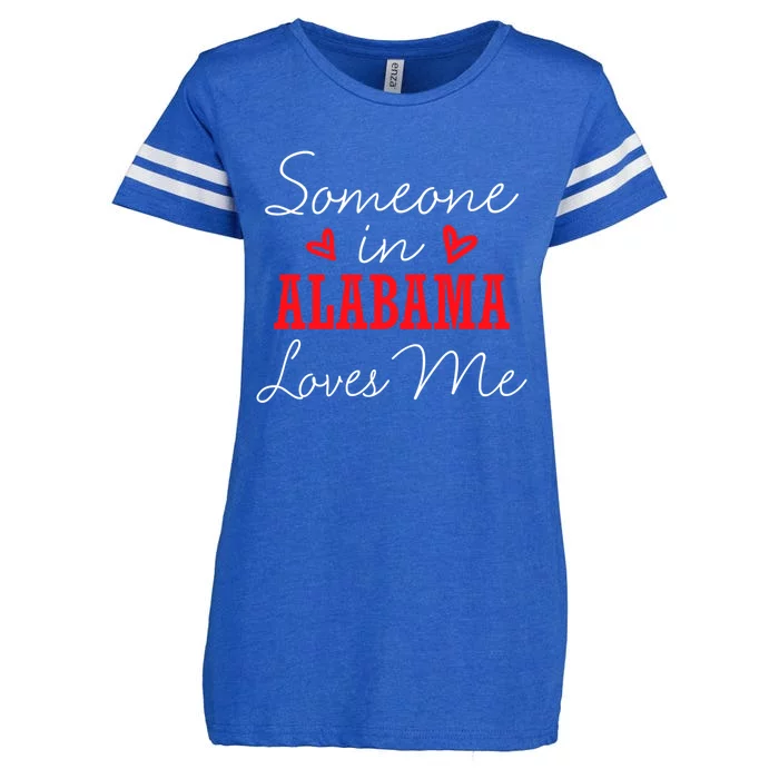 Someone In Alabama Loves Me Relationship Couple Great Gift Enza Ladies Jersey Football T-Shirt