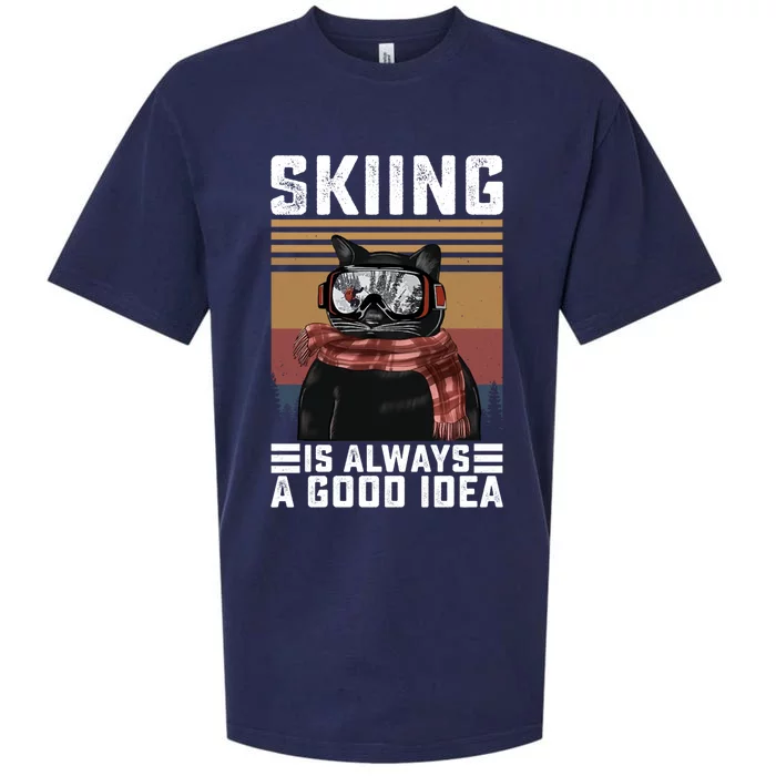 Skiing Is Always A Good Idea Funny Skiing Skier Lover Great Gift Sueded Cloud Jersey T-Shirt