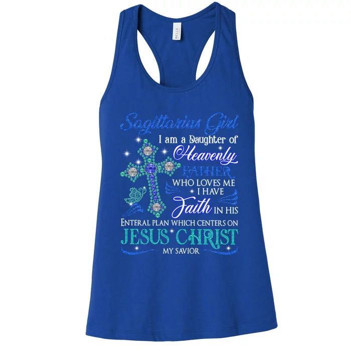 Sagittarius I Am A Daughter Of Heavenly Jesus Christ Gift Women's Racerback Tank