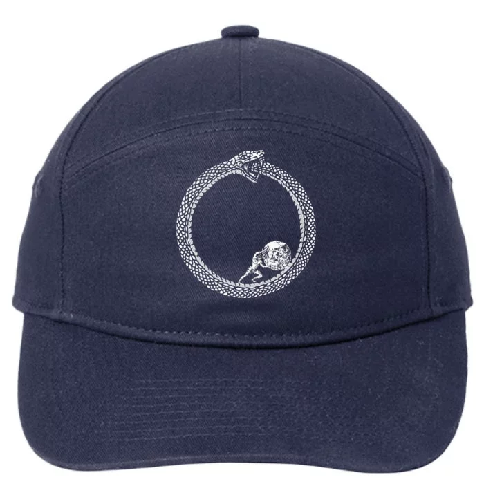 Sisyphus In An Ouroboros Snake 7-Panel Snapback Hat