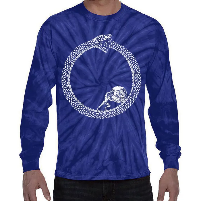 Sisyphus In An Ouroboros Snake Tie-Dye Long Sleeve Shirt