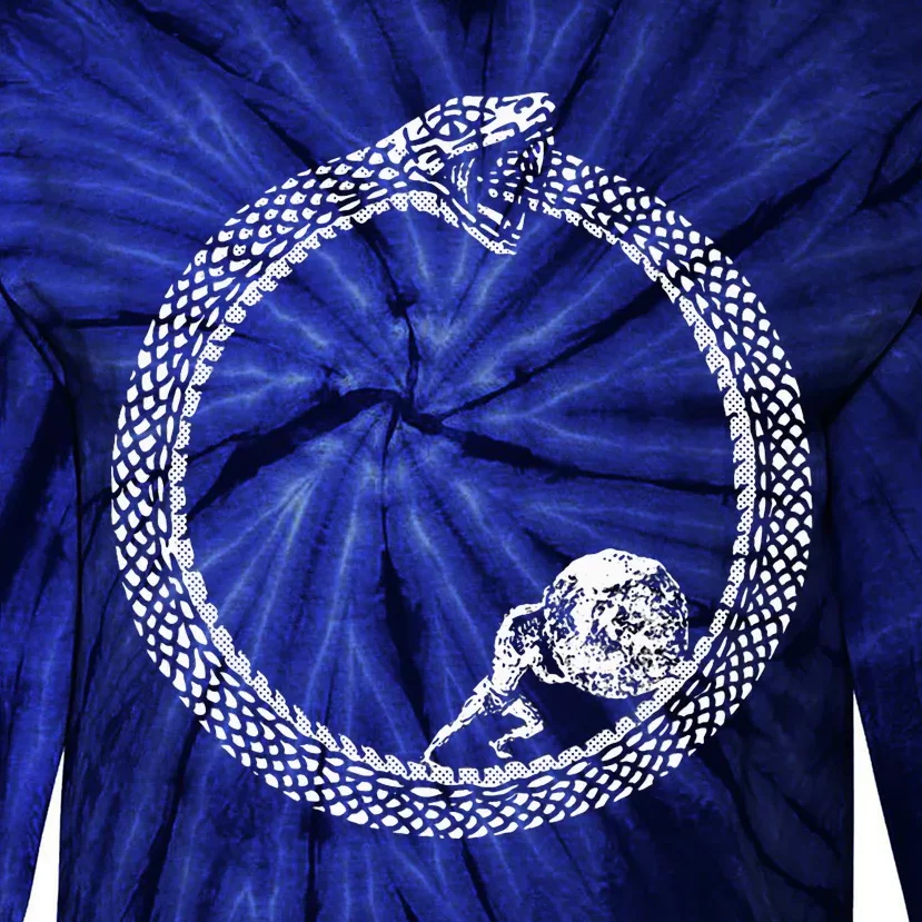 Sisyphus In An Ouroboros Snake Tie-Dye Long Sleeve Shirt