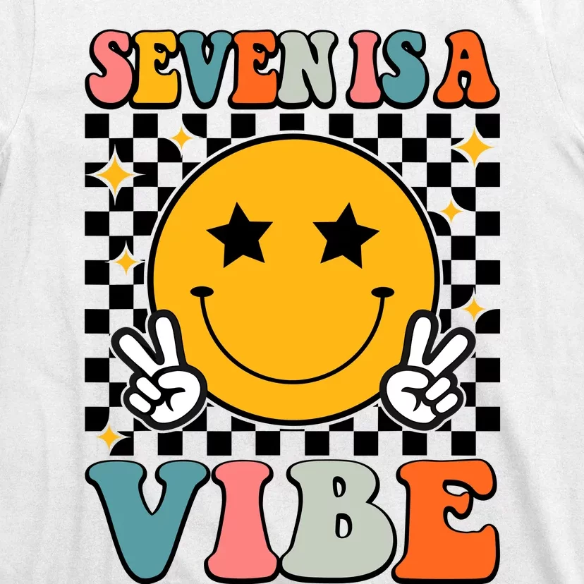 Seven Is A Vibe 7th Birthday Groovy Boy Girl 7 Years Old T-Shirt