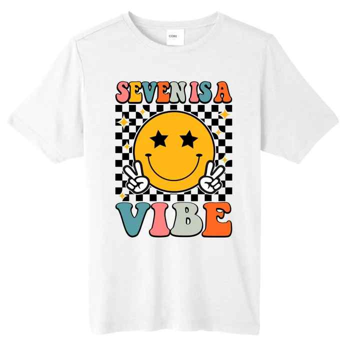 Seven Is A Vibe 7th Birthday Groovy Boy Girl 7 Years Old ChromaSoft Performance T-Shirt