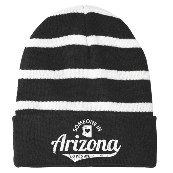 Someone In Arizona Loves Me Striped Beanie with Solid Band