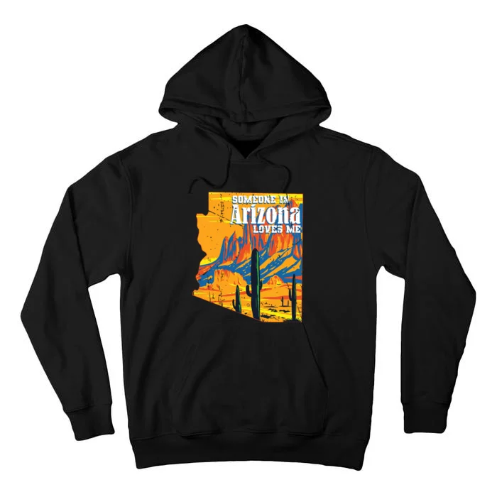 Someone In Arizona Loves Me Vintage Retro Us State Tall Hoodie