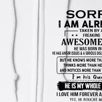 Sorry I Am Already Taken By A Freaking Awesome Guy Born May Full Zip Hoodie