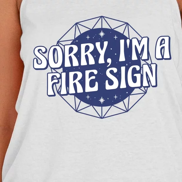 Sorry I'm A Fire Sign Astrology Women's Knotted Racerback Tank